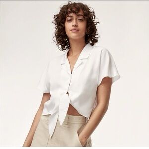 Aritzia the tie front blouse